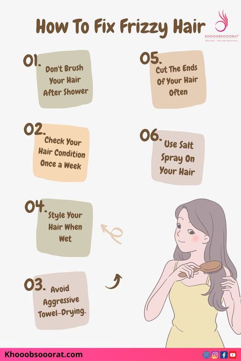 How to Fix Frizzy Hair by Khooobsooorat, Curly Hair, Curly Hair Tips Hair Care Routine Daily, Fizzy Hair, Natural Beauty Face, Hair Care Frizzy, Frizzy Hair Tips, Salt Hair, Healthy Hair Routine, Healthy Natural Hair Growth, Best Hair Mask