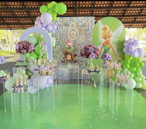 Tinkerbell Bday Party Ideas, Tinkerbell 1st Birthday Party, Tinkerbell Birthday Party Theme, Tinker Bell Decorations, Tinker Bell Birthday Theme, Tinkerbell Birthday Theme, Tinkerbell Gender Reveal, Tinkerbell Party Ideas Decoration, Tinker Bell Theme Birthday Party