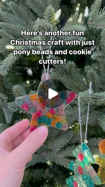 D I Y Christmas Ornaments, Pony Bead Ornaments In Oven, Pony Bead Ornaments, Homemade Christmas Tree Ornaments, Melting Plastic, Air Fryer Oven, Fun Christmas Crafts, Melting Beads, Beaded Christmas Ornaments