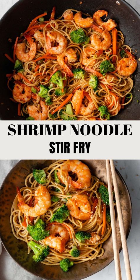 Easy Stir Fry Recipes Shrimp, Shrimp Fried Noodles Stir Fry, Shrimp Stir Fry Meal Prep, Stir Fry With Shrimp Veggies, Shrimp Stir Fry Recipes With Noodles, Shrimp And Tofu Stir Fry, Shrimp Rice Noodle Stir Fry, Shrimp Tofu Stir Fry, Ramen Stir Fry Shrimp