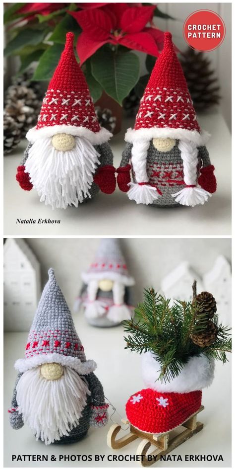 Discover the most beautiful crochet Christmas gnome you can make with this crochet pattern roundup curated by Crafting Happiness. Free Crochet Christmas Ornaments Pattern, Free Crochet Christmas Ornaments, Crochet Christmas Gnome, Crochet Gnomes Pattern Free, Crochet Christmas Ornaments Free, Christmas Crochet Patterns Free, Amigurumi Christmas, Mary Maxim, Crochet Santa