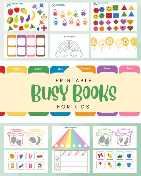 This Busy Book Printable includes a variety of preschool activities to create quiet moments for your toddler. With a perfect blend of fun and learning, this Toddler Learning Binder enhances children’s motor skills, cognitive abilities, hand-eye coordination, problem-solving skills, and creative thinking. Diy Busy Books, Printable Busy Book, Busy Book Printable, Tracing Activity, Learning Binder, Kids Motor Skills, Pre Writing Activities, Learning Printables, Toddler Quiet Book