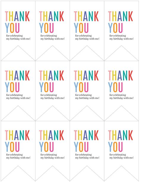 Primary Birthday Tags Free Printable, Thanks For Coming To My Party Printable, Thanks For Celebrating My Birthday Tag Free, Thank You For Celebrating My Birthday, Thank You Tags Printable Free Editable, Free Printable Gift Tags Birthday, Thank You Tags For Favors, Free Printable Favor Tags, Birthday Tags Printable