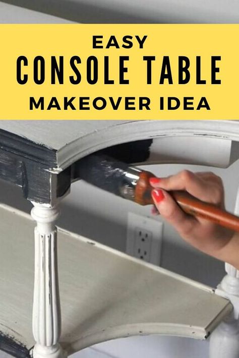 Console Table Makeover Before After, Hall Table Makeover, Before And After Room Makeover, Console Table Makeover, Diy Table Makeover, Funky Diy, Mudroom Makeover, Table Flip, Diy Console