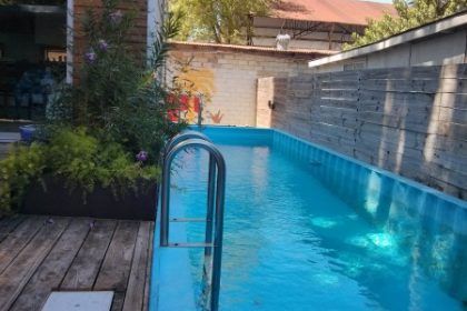 Found this cool project by Brooke from Austin, Texas using Sani-Tred to seal a shipping container to make a backyard swimming pool. We have treated it, as we posted previously, like an inside out ship: rust is part of our expectation and freaking out about a few spots is not our game. we have been The post DIY Shipping Container Pool Using Sani-Tred appeared first on Do-It-Yourself Basement Waterproofing Sealer | SANI-TRED. Shipping Container Pool Cost, Pool Design Plans, Oberirdischer Pool, Shipping Container Swimming Pool, Kleiner Pool Design, Shipping Container Pool, Container Pool, Pool Water Features, Diy Swimming Pool