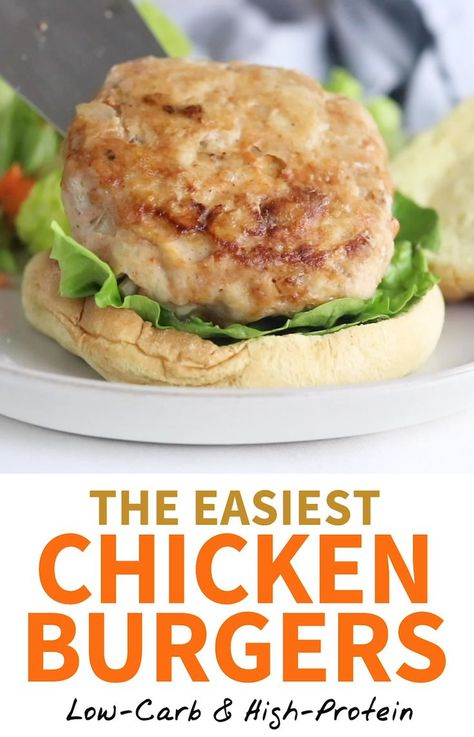 Chicken Burger Recipe Healthy, Ground Chicken Burgers, Law Carb, Chicken Burgers Recipe, Best Burger Recipe, Healthy Burger, Turkey Burger Recipes, Ground Chicken Recipes, Chicken Burger