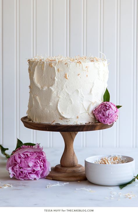 A coconut tres leches layer cake soaked with coconut milk, frosted with stabilized whipped cream and toasted coconut flakes. Coconut Tres Leches Cake, Coconut Milk Frosting, Coconut Tres Leches, Cooking With Coconut Milk, Wedding Cake With Initials, Mothers Day Desserts, Leches Cake, American Desserts, Tres Leches Cake