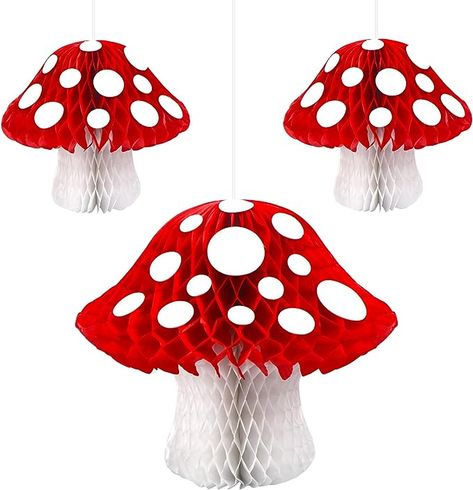 Amazon.com: 3Pcs Mushroom Honeycomb Decor Mushroom Shaped Tissue Paper Pom Decorations for Jungle Wonderland Themed Birthday Party 3D Mushroom Honeycomb Centerpiece for Fairy Baby Shower Garden Decoration : Home & Kitchen Tissue Paper Centerpieces, Paper Centerpieces, Fairy Baby Showers, Dinner Table Centerpieces, Fairy Garden Birthday Party, Hanging Paper Lanterns, Tissue Pom Poms, Honeycomb Decorations, Halloween Christmas Decorations