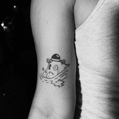 Anti Tattoo, Sketches Tattoo Design, Hippo Tattoo, Man Tattoo Ideas, Tattoo Ideas For Woman, Knitting Tattoo, Tattoo Line Art, Tattoos Creative, Line Art Tattoo