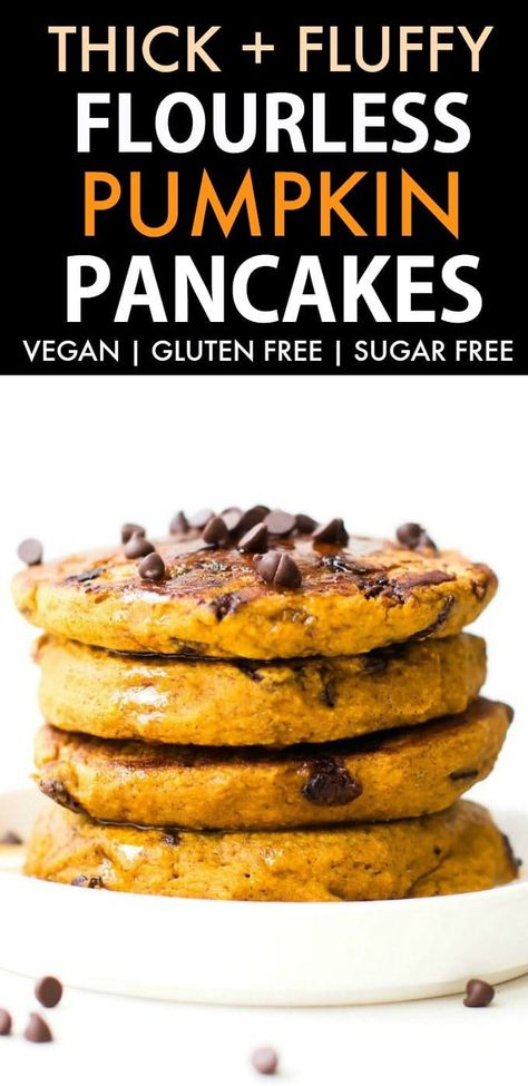 Vegan Pumpkin Pancakes, Flourless Pancakes, Pumpkin Pancake, Pumpkin Pancake Recipe, Pancakes Vegan, Paleo Foods, Packed Lunches, Keto Pancakes, Pumpkin Pancakes