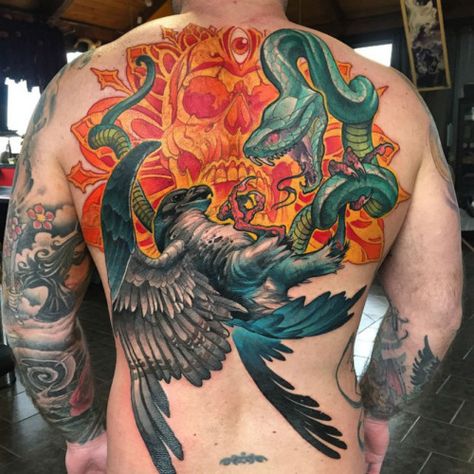 Bit Of an Ink! Back Piece Tattoo, Bone Tattoos, Tattoo Master, New School Tattoo, Feather Tattoos, Snake Tattoo, Back Pieces, Animal Tattoos, Body Mods