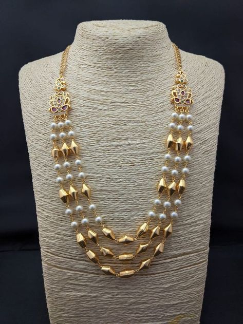 Dolki Beads Necklace, Bormala Necklace, Gold Neckles, Diy Necklace Ideas, Make Your Own Necklace, Beaded Wedding Jewelry, Antique Necklaces Design, New Gold Jewellery Designs, Gold Earrings Models