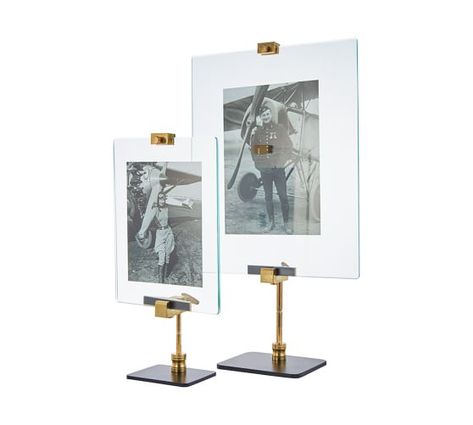 Gunsmith Picture Frame #potterybarn Standing Picture Frame, Bamboo Picture Frames, Wood Slab Table, Elegant Photo, Silver Picture Frames, Elegant Frame, Large Photos, Affordable Home Decor, Mirror Art