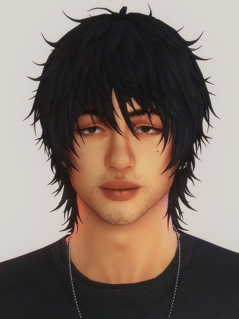 cherrywisp on Tumblr Sims 4 Eren Hair, Sims 4 Cc Hair Shaved Sides, Sims 4 Cc Goth Hair Male, Sim4 Male Hair, Sims Emo Hair, Sims 4 Cc Stubble, Mullet Sims 4 Cc Male, Sims 4 Cc Tattoo Face, Ts4cc Male Hair