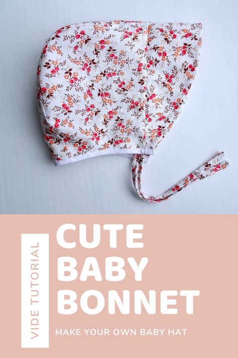 Newborn Hat Pattern Sew, Newborn Baby Hat Sewing Pattern Free, Baby Hat Free Pattern Sewing, Bunny Bonnet Pattern Free, Baby Sun Bonnet Pattern Free, Baby Hats To Sew, Newborn Bonnet Pattern Sewing, Sewing Newborn Clothes, Bonnet Sewing Pattern Free