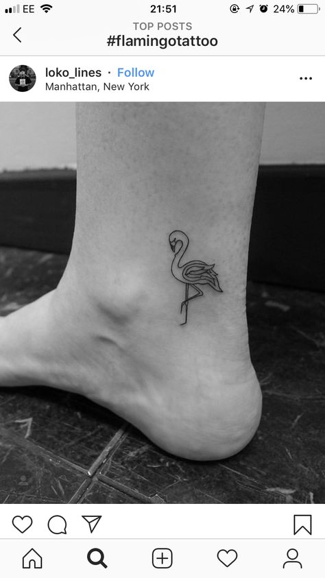 Flamingo Flower Tattoo, Fine Line Flamingo Tattoo, Flamingo Tattoo Black, Ink Quotes, Flamingo Tattoo, Flamingo Flower, New Yorker Covers, Beach Tattoo, Matching Tattoos