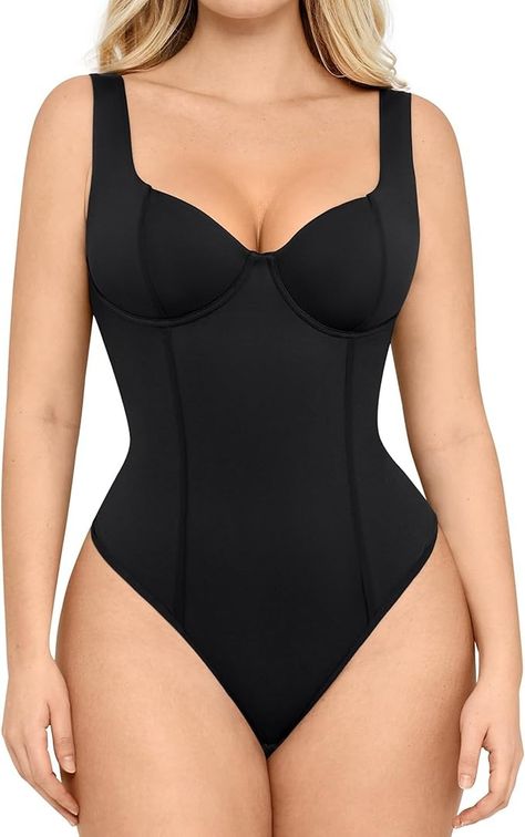 FeelinGirl Bodysuits for Women Tummy Control Sweetheart Neck Thong Bodysuit Tops 2024 Black Corset Tops XXL at Amazon Women’s Clothing store Compression Bra, Black Corset Top, Bodysuit Tops, Corset Tops, Body Suits, Outfit Shop, Shapewear Bodysuit, Long Torso, Black Corset