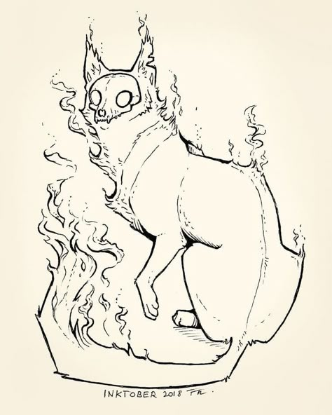 Cat Creepy, Demon Drawing, Cat Ghost, Creepy Drawings, Drawing Cat, Creature Drawings, Best Drawing, Arte Sketchbook, Mythical Creatures Art