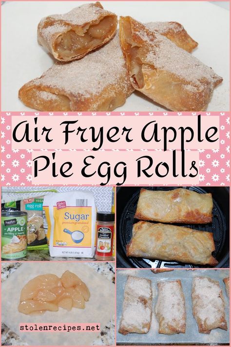 Apple Pie Egg Rolls Recipe Air Fryer, Apple Egg Rolls Air Fryer, Egg Roll Apple Pie Air Fryer, Egg Roll Wrapper Uses, Air Fryer Apple Pie Egg Rolls, Ideas For Egg Roll Wrappers, Wonton Wrapper Recipes Dessert Air Fryer, Egg Roll Wrapper Recipes Air Fryer, Dessert Egg Rolls Recipe