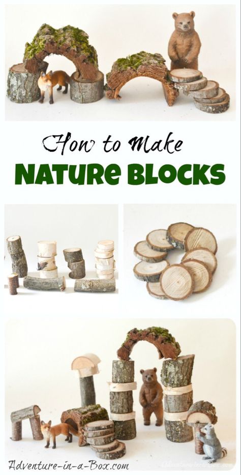 Nature Blocks, Nature Building, Block Area, Diy Blocks, Waldorf Toys, Creative Challenge, Waldorf Inspired, Nature Crafts, Tutorial Diy