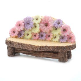 Item added to cart - Walmart.com Bench With Flowers, Fairy Garden Bench, Garden Dollhouse, Cream Furniture, Fairy Garden Flowers, Spring Fairy, Fairy Furniture, Fairy Garden Supplies, Garden Mini