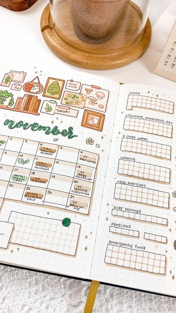 Bujo Weekly Layout Ideas, Monthly Bujo Pages, Fun Bujo Spreads, Monthly Journal Spread, Bujo Inspiration Layout, Monthly Reading Journal Spread, Bujo Yearly Spread, Month Journal Ideas, Bujo Yearly Spread Ideas