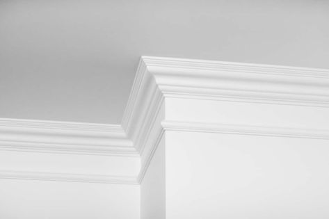 Does Crown Molding Make a Room Look Bigger or Smaller? Picture Moulding, Make A Room Look Bigger, Room Look Bigger, Medical Office Decor, Make A Room, Tall Ceilings, Small Home Office, Room Redo, Paint Colors For Living Room