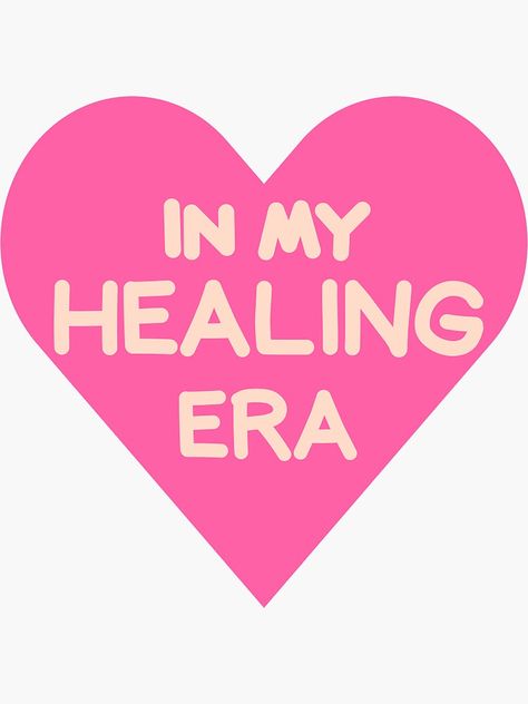 "In my Healing Era" Sticker for Sale by Tallullahprints Healing Stickers, In My Healing Era, Healing Era, Self Healing, Cute Designs, Vision Board, Healing, Collage, How To Plan