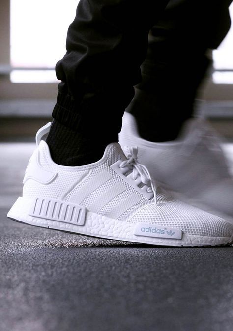 All White NMD R1 White Nmd, Photo Basket, Sneaker Outfits, Basket Style, Adidas Nmd R1, Skate Wear, Adidas Sneaker, Nmd R1, Adidas Nmd