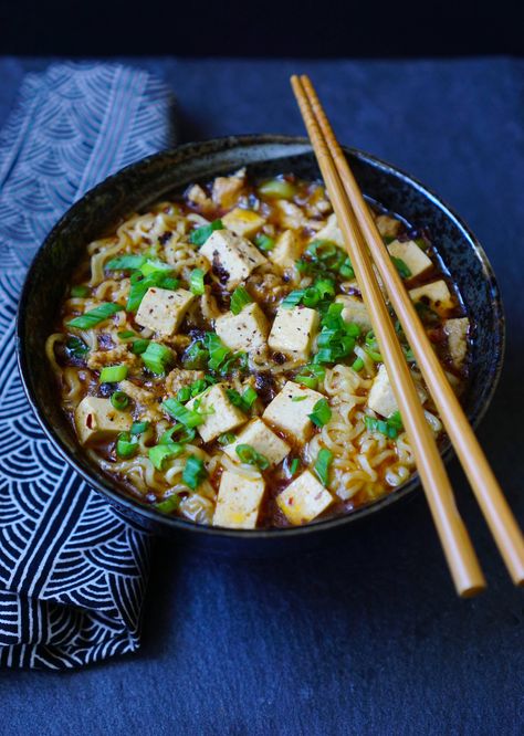 Mapo Tofu Ramen (Mabo Ramen) Tofu Sauce Recipe, Sichuan Chili Oil, Tofu Ramen, Mapo Tofu Recipe, Tofu Sauce, Black Bean Paste, Soy Sauce Chicken, Best Camping Meals, How To Make Ramen