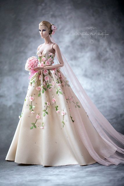 Here Comes The Bride | blogged about at insidethefashiondoll… | Flickr Doll Wedding Dress, Barbie Bridal, Barbie Wedding Dress, Wedding Doll, Barbie Bride, Barbie Wedding, Barbie Gowns, Bride Dolls, Barbie Style