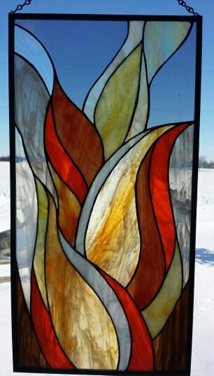 Made at Beveled Edge Glass, Strathroy Ontario Abstract Stained Glass Designs, Modern Stained Glass Art, Flowers Stained Glass, Antique Stained Glass Windows, Stained Glass Windows Church, Diy Stained Glass Window, Modern Stained Glass, Glass Diy, Stained Glass Ornaments