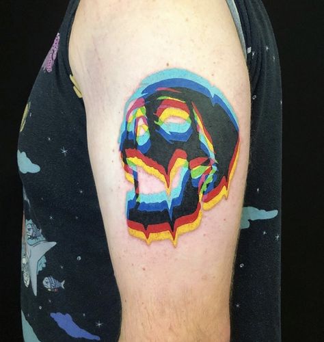 Psycadelic Tattoo Ideas, Lofi Tattoo, Tato Realis, Artists Instagram, Tatuaje Trash Polka, Neon Tattoo, Pop Art Tattoos, Uv Tattoo, Retro Tattoos