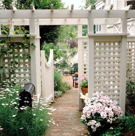 Victorian Pergola, Trellis Gate, Building A Trellis, Garden Gate Design, Trellis Fence, White Trellis, Arbors Trellis, Trellis Ideas, Garden Backdrops