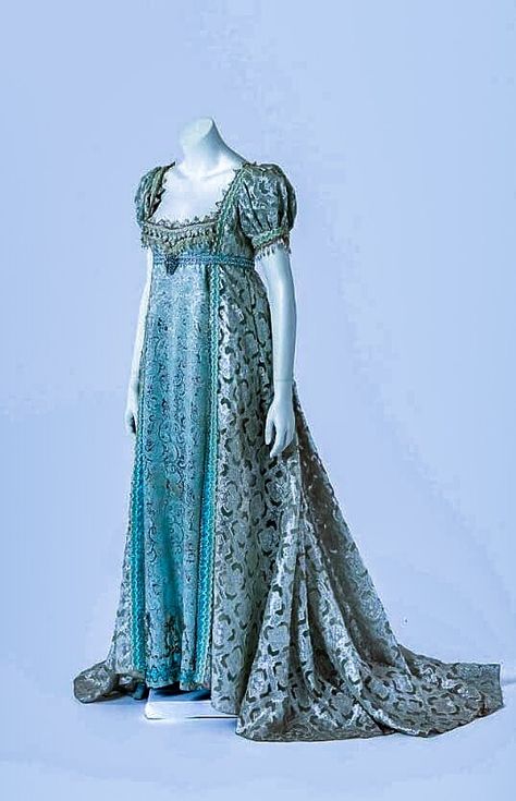 Regency Ball Gown Evening Dresses, Bridgerton Gown, 1813 Dress, Regency Era Fashion Gowns, Bridgerton Oc, Regency Dresses, 1810s Dress Regency Gown, Regency Ball Gown, Blue Regency Dress