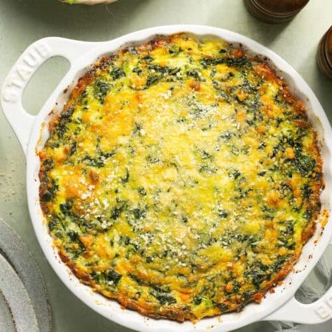 Cottage Cheese Egg Bake (High Protein) Egg Casserole With Cottage Cheese, Egg Bake With Cottage Cheese, Spinach Egg Bake, Cottage Cheese Egg Bake, Healthy Egg Casserole, Cheese Egg Bake, Protein Cottage Cheese, High Protein Dishes, Cottage Cheese Eggs