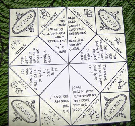 Fortune Teller Game Ideas, Paper Fourtion Teller, Paper Fortune Teller Ideas Funny, Origami Fortune Teller Ideas, Funny Fortunes For Fortune Tellers, Fortune Teller Paper Ideas, Paper Fortune Teller Ideas, Cootie Catcher Ideas, Fortune Teller Ideas