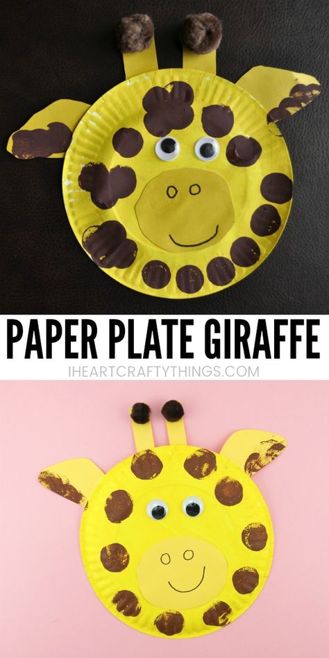 Paper Plate Giraffe | I Heart Crafty Things Paper Plate Giraffe, Giraffe Craft, Jungle Crafts, Zoo Crafts, Zoo Animal Crafts, Paper Plate Animals, Giraffe Crafts, Paper Plate Craft, Paper Plate Crafts For Kids