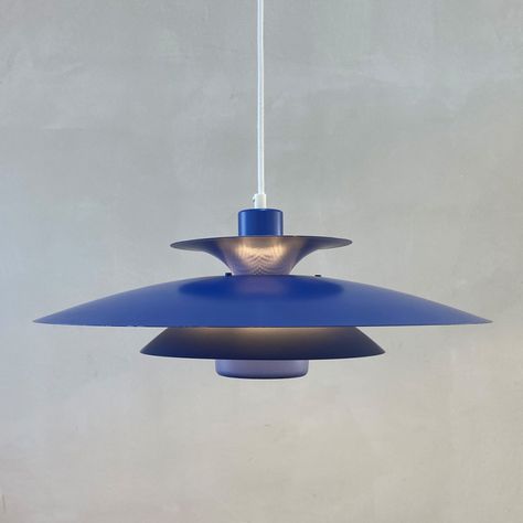 For sale: Danish blue 'Donau' hanging lamp by Jeka Metaltryk, 1970s | #vntg #vintage Danish Blue, Lamp Blue, Design Lighting, Fashion Wishlist, Danish Design, Hanging Lamp, Vintage Design, 1970s, Pendant Light