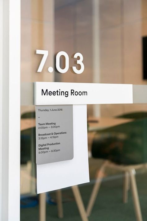 Meeting Room Sign, Office Signage Design, Interactive Technology, Room Signage, Wayfinding Signage Design, Corporate Event Design, Events Business, Office Signage, Business Conference