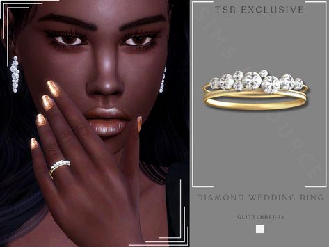 The Sims Resource - Diamond Wedding Band The Sims 4 Cc Wedding Ring, Ts4 Wedding Ring, Sims Ideas, Sims Games, Gold Shorts, Sims 1, Sims 4 Cas, Sims 4 Cc, Maxis Match