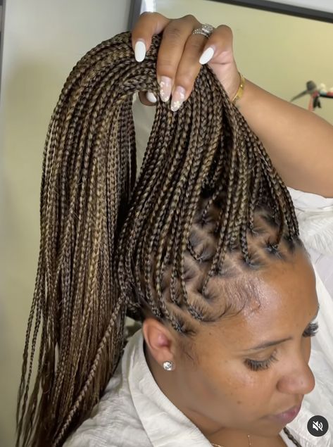 Braids With Highlights For Black Women, Dark Blonde Braids, Ash Blonde Braids, Highlights For Black Women, Braids With Highlights, Braiding Hair Colors, Protective Style Braids, Cornrows Braids For Black Women, Single Braids