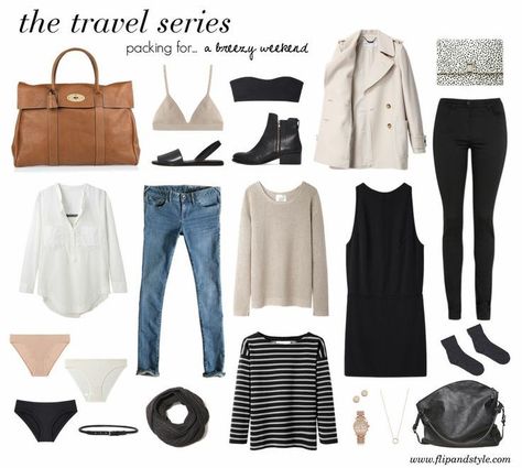 for travel or everyday life - I love this simple style! > capsule wardrobe inspiration Mode Monochrome, Airplane Style, Weekend Mode, French Wardrobe, Mode Tips, Travel Capsule Wardrobe, Estilo Hippie, Mode Casual, Looks Black