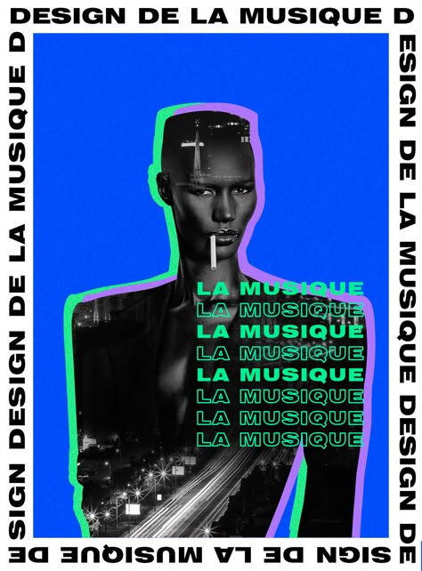 Design de la Musique on Behance Behance Graphic Design, Yellow Minimalist, Magazine Cover Ideas, Graphic Design Style, Minimalist Graphic Design, Graphic Design Brochure, Music Flyer, Collage Techniques, Neon Design