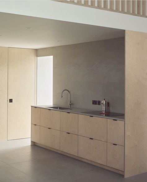 Birch Plywood Kitchen Cabinets, Birch Plywood Cabinets, Plywood Kitchen Cabinets, Birch Plywood Kitchen, Green Plywood, Sektion Cabinets, Birch Kitchen, Ikea Kitchens, Office Fitout