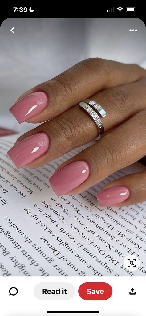 Fall Blush Nails, Mauve Square Nails, Darker Pink Nails, Blush Colored Nails, Light Pink Fall Nails, Dusty Rose Nail Color, Solid Colour Nail Ideas, Muted Pink Nails, Autumn Pink Nails