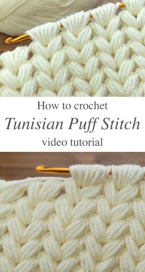 Crochet Puff Stitch, Crochet Book Cover, Puff Stitch Crochet, Tunisian Crochet Patterns, Tunisian Crochet Stitches, Puff Stitch, Stitch Crochet, Crochet Stitches Tutorial, Crochet Books