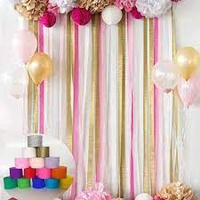 Paper Streamer Backdrop, Streamer Ideas, Festival Party Decorations, Curtain Photography, Ribbon Curtain, Streamer Backdrop, Crepe Paper Streamers, Party Backdrops, Paper Streamers