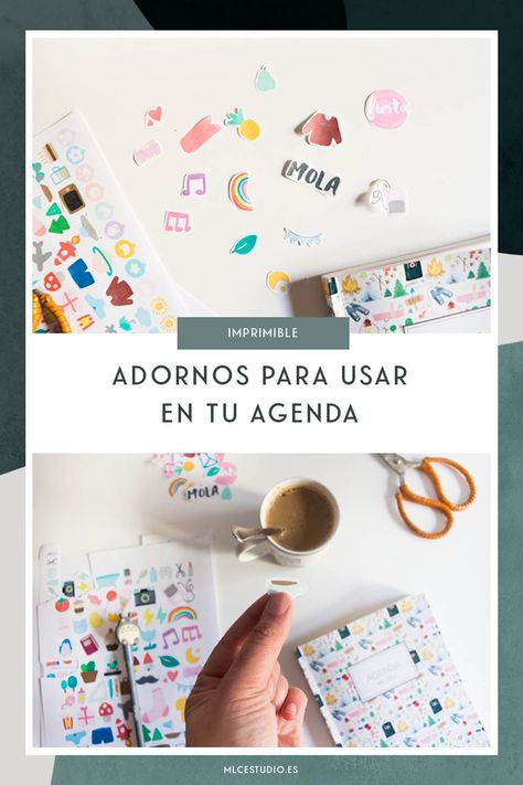 Pegatinas para la agenda que puedes imprimir y usar para decorar tu planificador. Una forma gratuita de añadir stickers a tu agenda. Washi