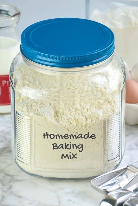 Homemade Baking Mix (DIY Bisquick) - Home in the Finger Lakes Diy Bisquick, Bisquick Mix Recipe, Baking Mix Recipes, Homemade Bisquick, Homemade Dry Mixes, Homemade Seasoning, Diy Mixes, Streusel Coffee Cake, Homemade Baking